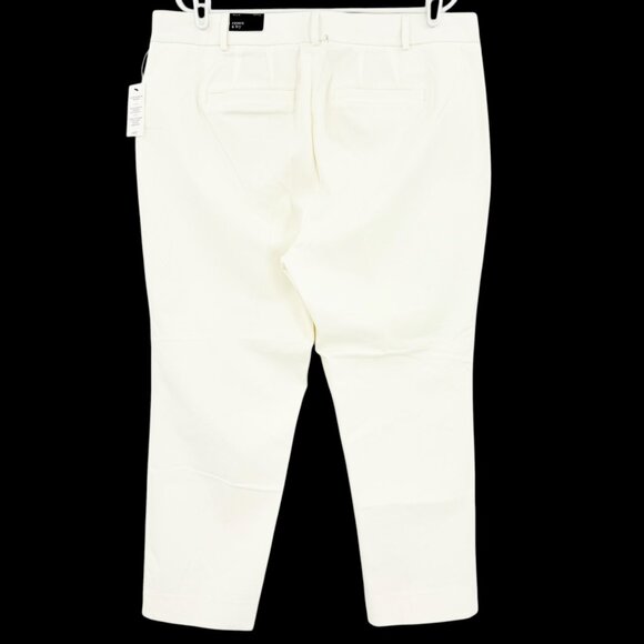Crown & Ivy Womens White 2-Way Stretch Slim Fit Cary Ankle Pants Plus Sz 18W NWT - Picture 2 of 12